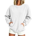 thumbnail image 1 of Enjoytime Womens Sweatshirt Fleece Long Sleeve Pullover Tops Fall Fashion Trendy Casual Crew Neck Sweatshirts with Pockets, 1 of 6