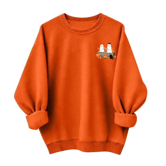 Enjoytime Womens Sweatshirt Halloween Printed Pullover Crew Neck Sweatshirts Fall Casual Cute Long Sleeve Tops