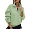 thumbnail image 1 of Enjoytime Womens Sweatshirt Solid Color Lapel Neck Half Zip Up Long Sleeve Tops Casual Lightweight Pullover Sweatshirts Fall Winter Fashion Clothes, 1 of 8