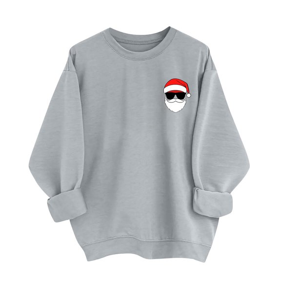 Enjoytime Womens Sweatshirts Cute Printed Crewneck Long Sleeve Pullover Tops Christmas Vacation Casual Sweatshirt Gray XL