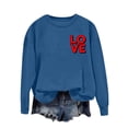 thumbnail image 1 of Enjoytime Womens Sweatshirts Valentine's Day Printed Long Sleeve Crewneck Pullover Tops Casual Loose Fashion Clothing Blue L, 1 of 4
