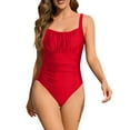 thumbnail image 1 of Enjoytime Womens Swimsuits One Piece Square Neck Tummy Control Bathing Suit Adjustable Straps Ruched Swimwear 2026, 1 of 6