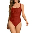 thumbnail image 1 of Enjoytime Womens Swimsuits One Piece Square Neck Tummy Control Bathing Suit Adjustable Straps Ruched Swimwear 2026, 1 of 6