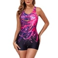 thumbnail image 1 of Enjoytime Womens Swimsuits One Piece Vintage Printed Sleeveless Tummy Control Bathing Suit Boyleg Surfing Athletic Swimwear, 1 of 7