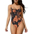 thumbnail image 1 of Enjoytime Womens Swimsuits Ruched Floral Printed One Piece Bathing Suits Square Neck Monokini Tummy Control Swimwear, 1 of 8