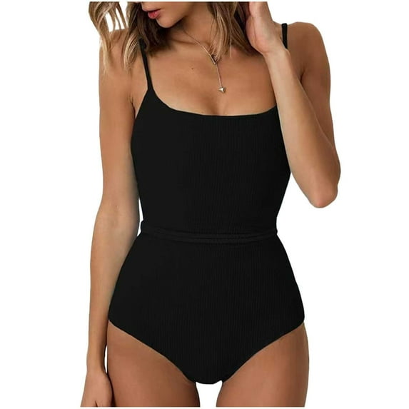 Enjoytime Womens Swimsuits Tummy Control Adjustable Strap One Piece Bathing Suits High Cut Modest Slimming Swimwear