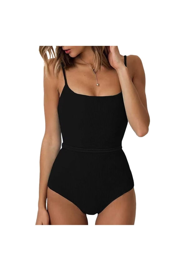 Womens Swimsuits Tummy Control Adjustable Strap One Piece Bathing Suits High Cut Modest Slimming Swimwear