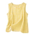 thumbnail image 1 of Enjoytime Womens Tank Tops Plaid Crewneck Sleeveless Tops 2026 Summer Casual Basic Cute Plus Size Tank Top, 1 of 8