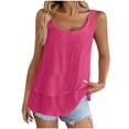 thumbnail image 1 of Enjoytime Womens Tops Spring Summer Solid Color Double Layer Crewneck Shirts 2026 Casual Fashion Sleeveless Tank Top, 1 of 8
