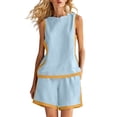 thumbnail image 1 of Enjoytime Womens Two Piece Sets 2026 Color Block Sleeveless Tops Shirts Matching Set Summer Casual Travel Outfits, 1 of 6