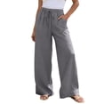 thumbnail image 1 of Enjoytime Womens Wide Leg Pants High Waist Drawstring Beach Trousers Summer Loose Casual Vacation Plus Size Pants, 1 of 8