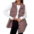 thumbnail image 1 of Enjoytime Womens Winter Coats Solid Color Lapel Button Down Outerwear Fall Mid-Length Vests Fashion Warm Sleeveless Jacket Purple XL, 1 of 8