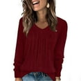 thumbnail image 1 of Enjoytime Shirts For Women Trendy Solid Color Long Sleeve Loose Pollover Tops Fall Winter Blouses Fashion Clothes, 1 of 7