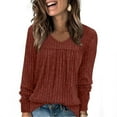thumbnail image 1 of Enjoytime Shirts For Women Trendy Solid Color Long Sleeve Loose Pollover Tops Fall Winter Blouses Fashion Clothes, 1 of 7