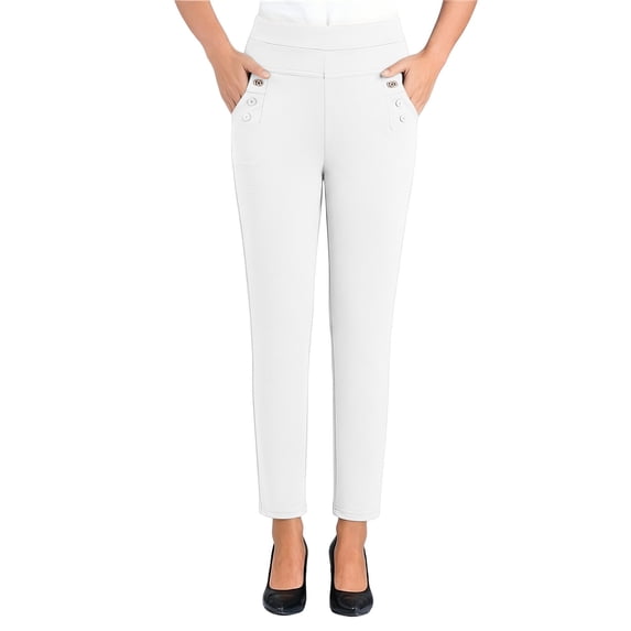 Enjoytime Womens Work Pants Slim High Waist Straight Leg Pants Dress Business Casual Plus Size Trouser