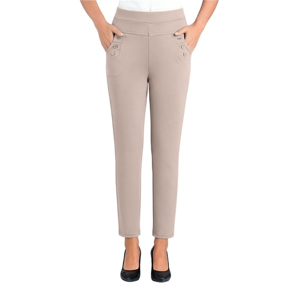 Enjoytime Womens Work Pants Slim High Waist Straight Leg Pants Dress Business Casual Plus Size Trouser