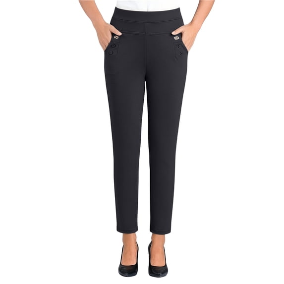 Enjoytime Womens Work Pants Slim High Waist Straight Leg Pants Dress Business Casual Plus Size Trouser