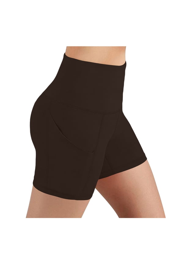 Womens Workout Shorts High Waist Tummy Control Athletic Running Yoga Shorts with Pockets