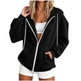 thumbnail image 1 of Enjoytime Womens Zip Up Hoodies Long Sleeve Solid Hooded Jacket Fall Fashion Comfy Casual Sweatshirt with Pockets, 1 of 7