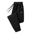 thumbnail image 1 of Enjoytime Workout Pants for Men Solid Color Elastic Waist Tapered Sweatpants Drawstring Athletic Casual Plus Size Work Pants with Pockets Black XXXXXL, 1 of 6
