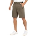thumbnail image 1 of Enjoytime Workout Shorts Men Solid Color Button Waist Straight Plus Size Shorts with Zipper Pockets for Outdoors Golf Brown L, 1 of 8