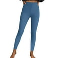 thumbnail image 1 of Enjoytime Yoga Pants Women Solid Color Elastic Waist Stretchy Leggings Workout Athletic Gym Casual Trousers Comfy Plus Size Pants Blue S, 1 of 7