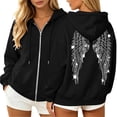 thumbnail image 1 of Enjoytime Zip Up Hoodie Women Back Print Long Sleeve Sweatshirt Fall Winter Fashion Trendy Casual Jacket with Pockets, 1 of 7