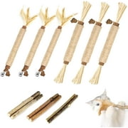 Enkarl Catnip Toys Silvervine Sticks - 12Pack Natural Cat Chew Toys for Bored Indoor Cats Teeth Cleaning, Matatabi Sticks Treats with Feather and Bell, Kitten Teething Calming Products