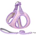 thumbnail image 1 of Enkarl Soft Dog Harness No Choke Over, Cute Seersucker Puppy Harness with A Leash, Adjustable Pet Vest Harness for Outdoor Walking, Training for Small Dogs, Cats Pink XS, 1 of 6