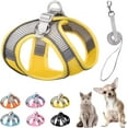 thumbnail image 1 of Enkarl Soft Small Dog Harness and Leash Set Step in Air Mesh Puppy Harness Leash Easy Walk Dog Harness Vest Adjustable Reflective No Pull Dog Harnesses for Small Dogs Cats (Yellow Grey, L), 1 of 8