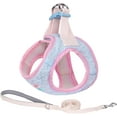thumbnail image 1 of Enkarl Step-in Dog Harness and Leash Set for Walking, No Pull Dog Vest Harness, Cute Seersucker, Soft Breathable Pet Supplies, for Extra Small Dogs and House Cats Blue XXXS, 1 of 6