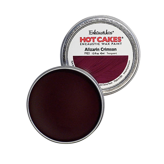 Enkaustikos Hot Cake Encaustic Wax Paint, 1.5 oz. Tin, Alizarin Crimson