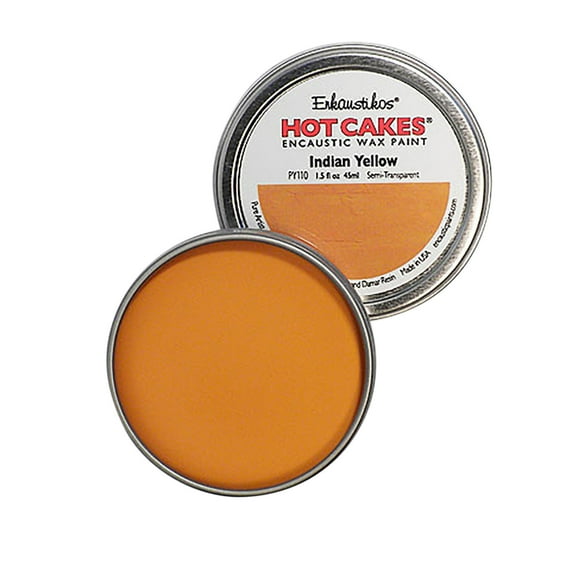 Enkaustikos Hot Cake Encaustic Wax Paint, 1.5 oz. Tin, Indian Yellow