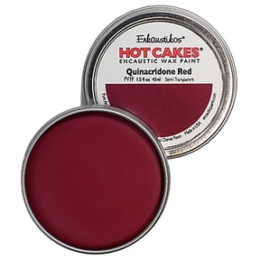 Enkaustikos Hot Cake Encaustic Wax Paint, 1.5 oz. Tin, Quinacridone Red