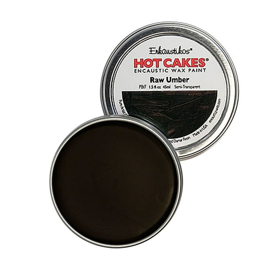 Enkaustikos Hot Cake Encaustic Wax Paint, 1.5 oz. Tin, Raw Umber