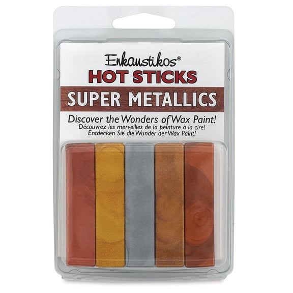 Enkaustikos Hot Sticks Encaustic Paint - Super Metallics, Set of 5, 13 ml, Sticks