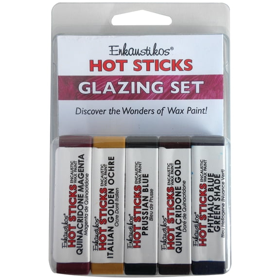 Enkaustikos Hot Sticks Set, 5 Sticks, Glazing Set