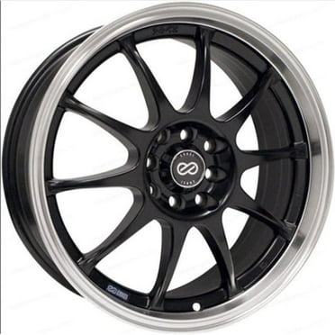 Enkei  17 x 7 in. J10 4 x 100 & 114.3 mm 42 mm Offset 72.62 mm Bore Matte Black with Machined Lip Wheel