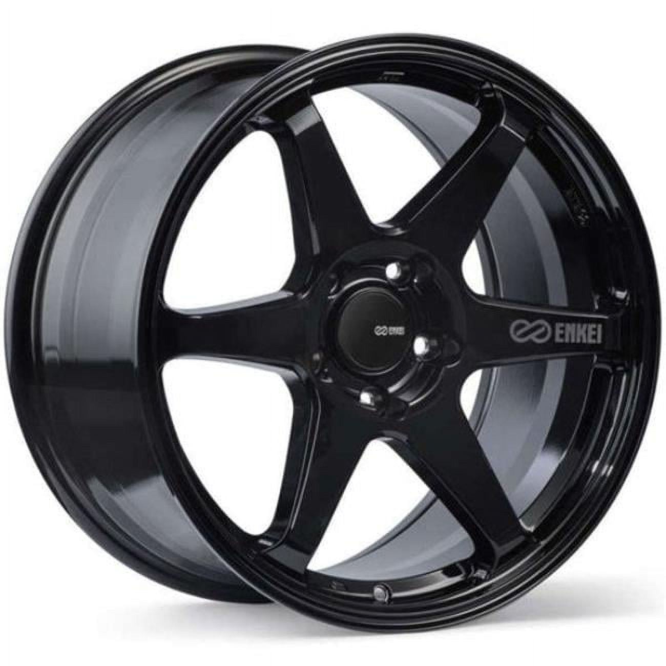 Enkei Lusso 18x8 40mm Offset 5x120 Bolt Pattern Black w/ Machine Lip Wheel main image 1