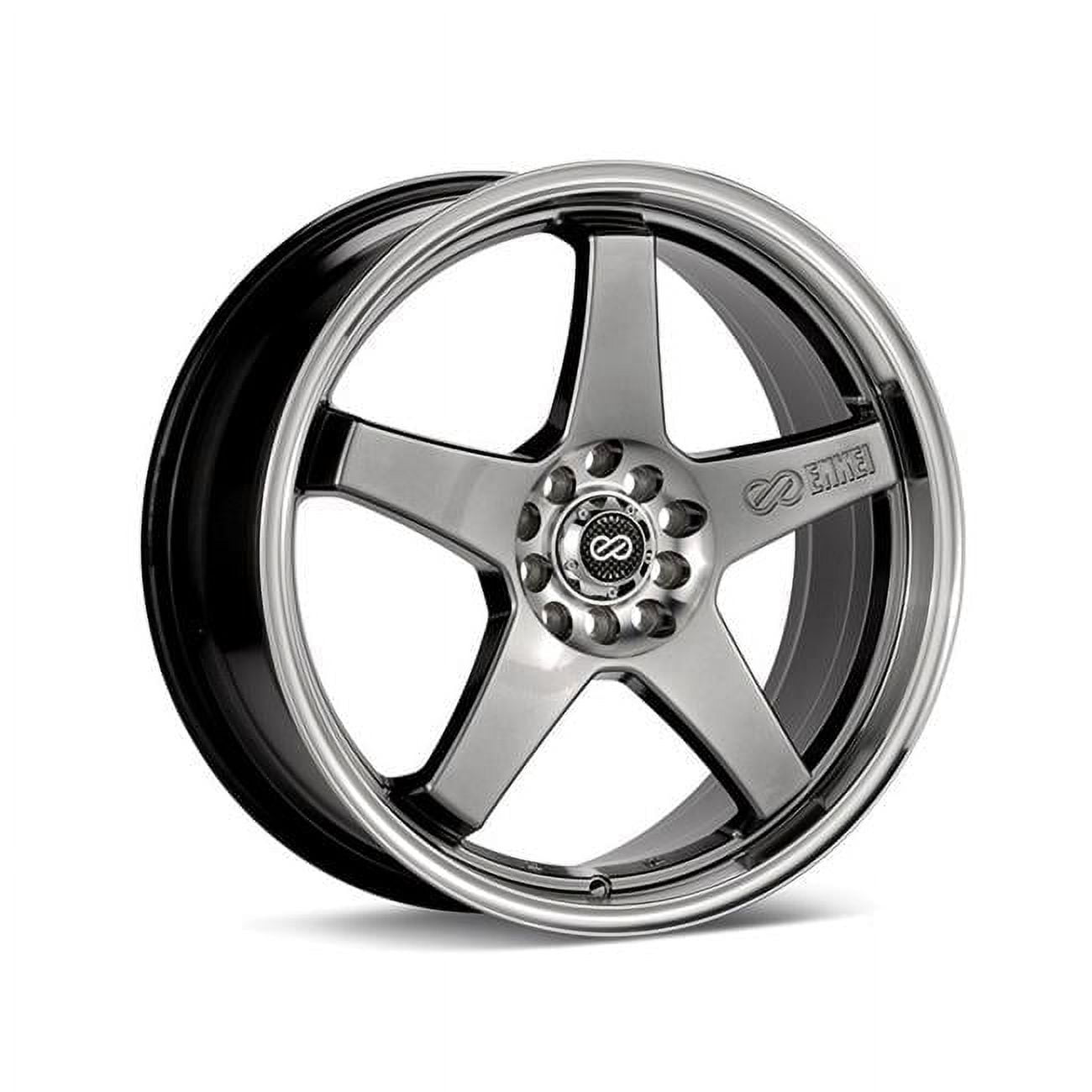 Enkei EV5 18x7.5 5x105/110 38mm Offset 72.6 Bolt Diameter Hyper Black w/ Machined Lip Wheel main image 0