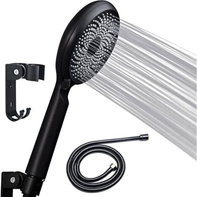 Enkey 3 Modes Handheld High Pressure Showerhead，With 1.5M Hose and Adjustable Bracket,Black