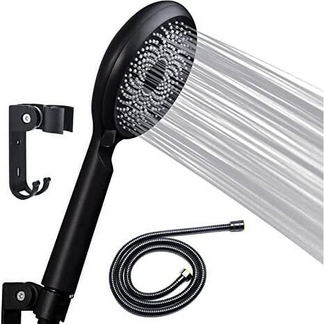 Enkey 3 Modes Handheld High Pressure Showerhead,With 1.5M Hose and Adjustable Bracket,Black