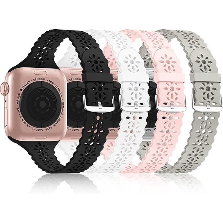 Enkey 4 Pack Lace Silicone Bands Compatible with Apple Watch  display picture 1