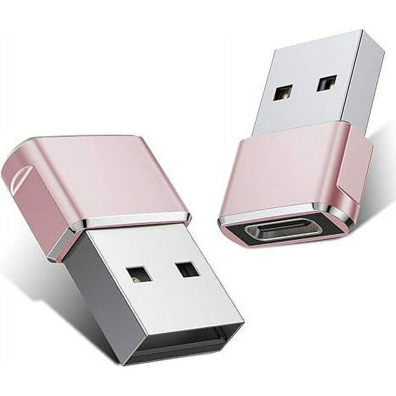Enkey USB to USB C Adapter 2 Pack,Type C Female to A Male Cable Converter for Apple Watch Ultra iWatch Series 7 8,iPhone 15 14 13 12 Pro Max Mini,AirPods,iPad 9 Air 4 5,Samsung Galaxy S20 S21 S22