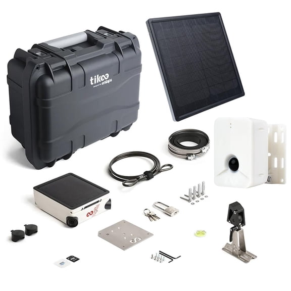 Enlaps Tikee 4 12MP Timelapse 6K Video Camera Pack, Bundle with Tikee Sentinel Smart Detector and External Solar Panel