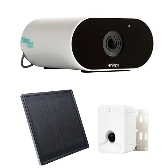 Enlaps Tikee Mini+ 12MP 4K Ultra HD Timelapse Video Camera Pack, Bundle with Tikee Sentinel Smart Detector and External Solar Panel