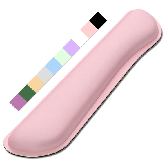 Enlarge Keyboard Wrist Rest, Cute Memory Foam Keyboard Wrist Cushion for Computer Desk Mats Support, Typing Pain Relief Ergonomic Mouse Pad Rests with Non-Slip Base for Gaming, Laptop, Pink