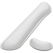 Enlarge Keyboard Wrist Rest Pad,Memory Foam Set Wrist Cushion Support for Easy Typing & Pain Relief,Mouse Wrist Pad,Anti-Slip Wrist Support for Gaming,Computer, Laptop, Office,Ivory White