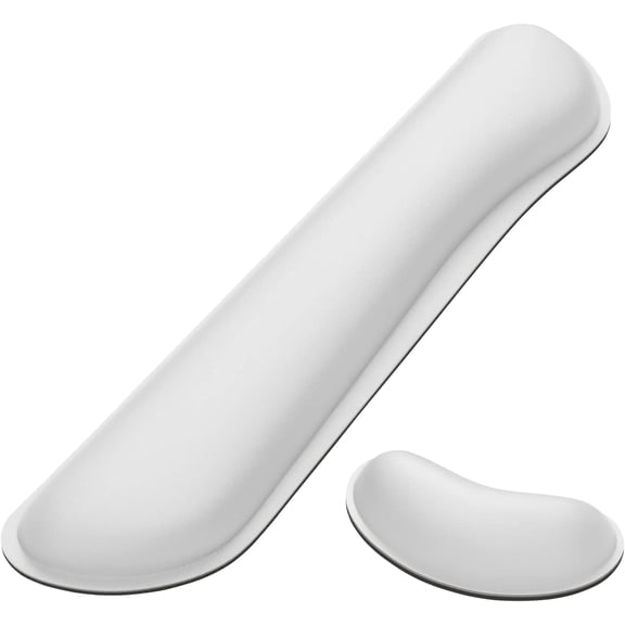 Enlarge Keyboard Wrist Rest Pad,Memory Foam Set Wrist Cushion Support for Easy Typing & Pain Relief,Mouse Wrist Pad,Anti-Slip Wrist Support for Gaming,Computer, Laptop, Office,Ivory White