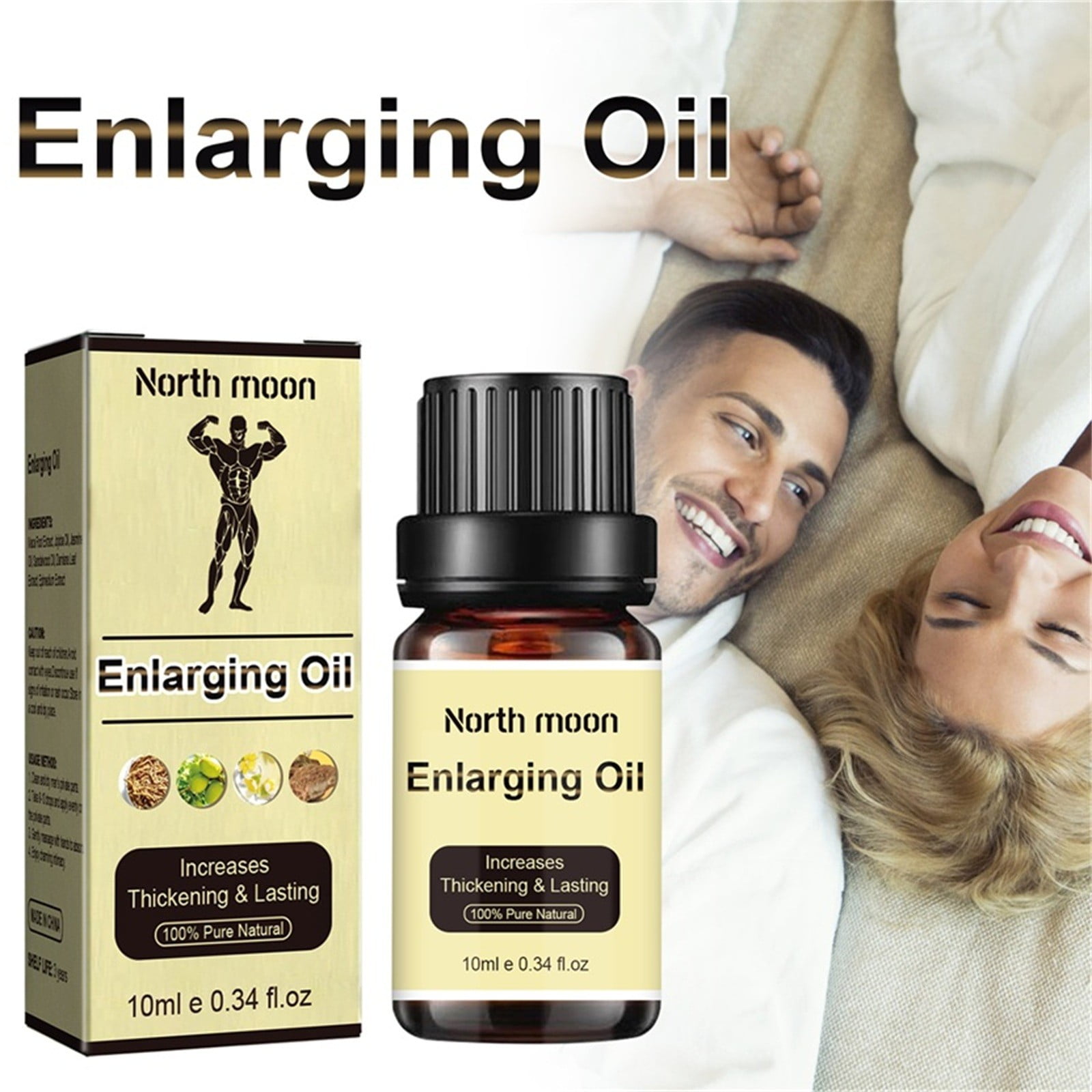 Enlarge Oil, Men Thicking Lasting Enlarging Essential Oil, Natural Enlarge Oil 10ml